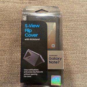 Samsung black S-view flip cover with kickstand for Galaxy Note7